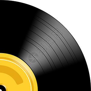 记录黑色黄色音乐旋转圆形专辑光盘插图唱片背景图片