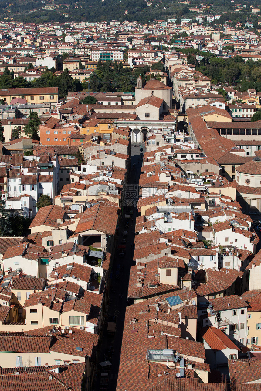 佛罗伦萨 关于桑蒂西玛安农齐亚塔的观点全景街道教会天炉地标城市大教堂圆顶场景建筑学图片