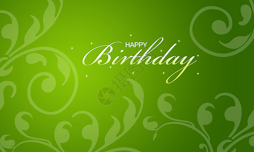 绿色生日快乐卡背景图片