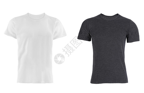 2件T恤衫被孤立衬衫黑色衣服店铺空白男人零售广告运动纺织品背景图片
