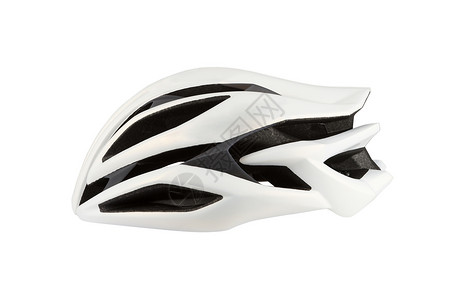 白色上隔离的自行车头盔背景图片