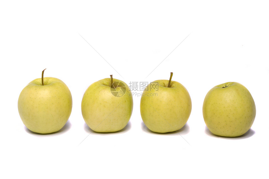一群黄苹果水果宏观食物团体金子白色黄色图片
