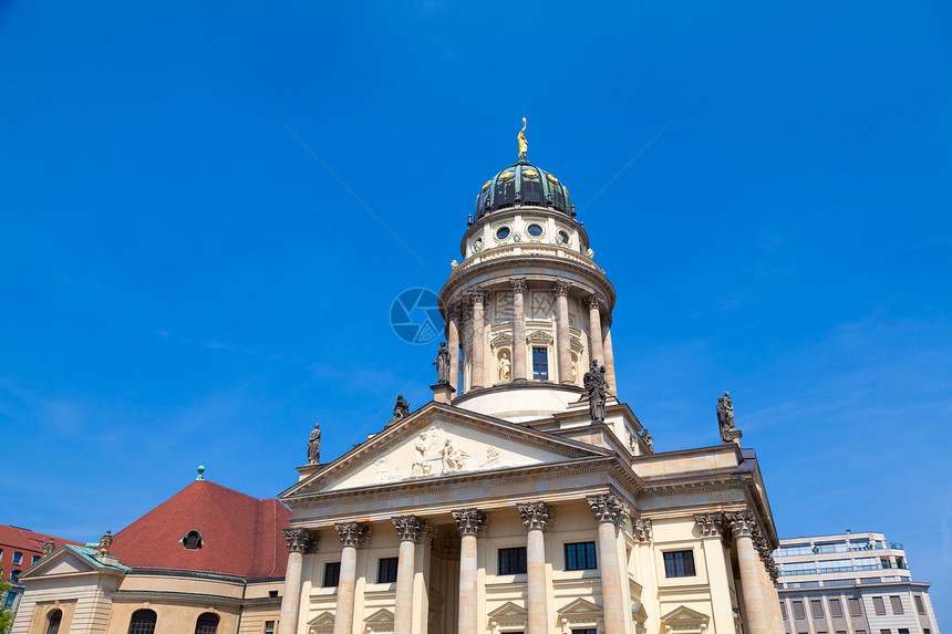 法国大教堂 柏林 德国遗产新教宗教地标景观圆顶教会蓝色历史性建筑图片
