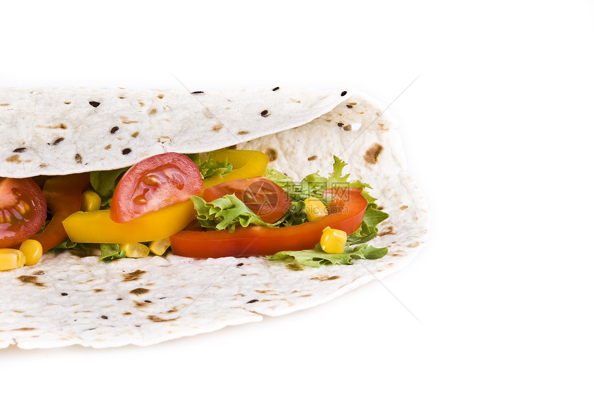 含有蔬菜的玉米粉白色辣椒食物小吃玉米油炸面包块图片