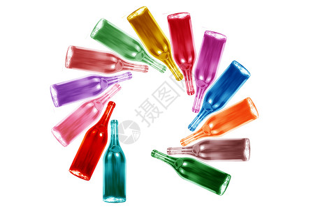 色彩多彩的瓶子圈背景图片
