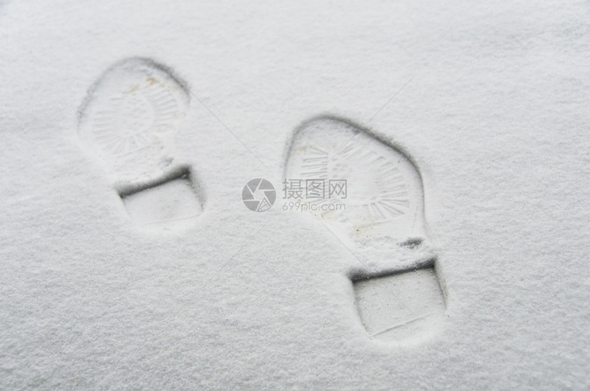 雪中脚印天气小路脚步季节白色痕迹印刷季节性远足图片