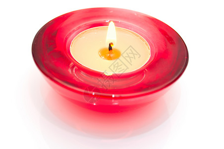 燃烧蜡烛红色白色火焰庆典烧伤烛台玻璃烛光背景图片