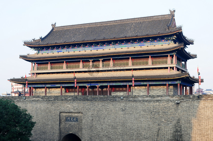 中国西安灯笼历史中心旅游石头历史性文化建筑学城市观光图片