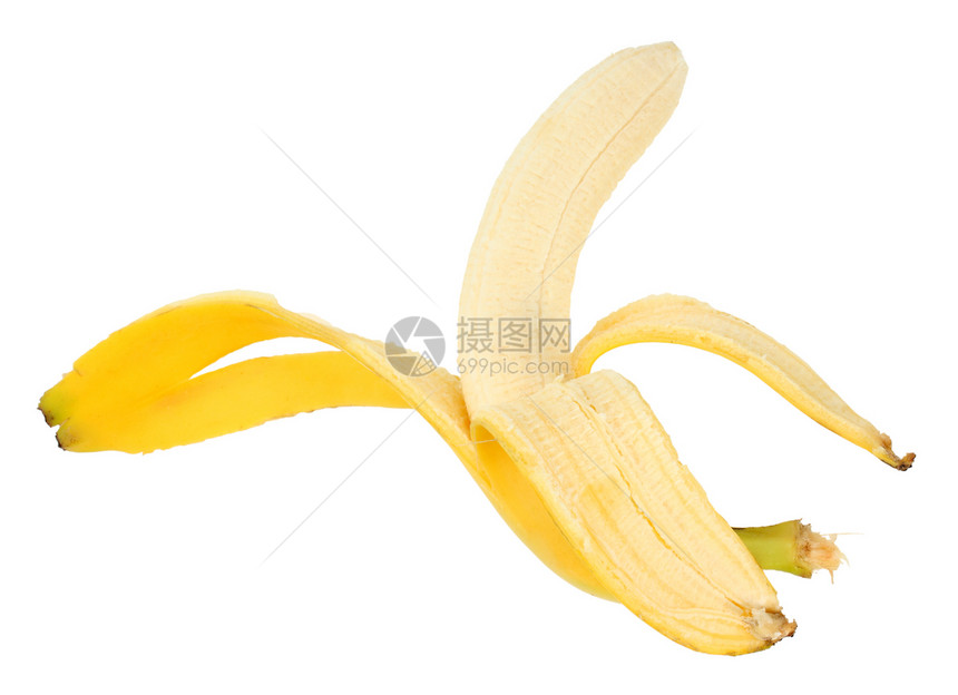 单一黄单香蕉和皮图片