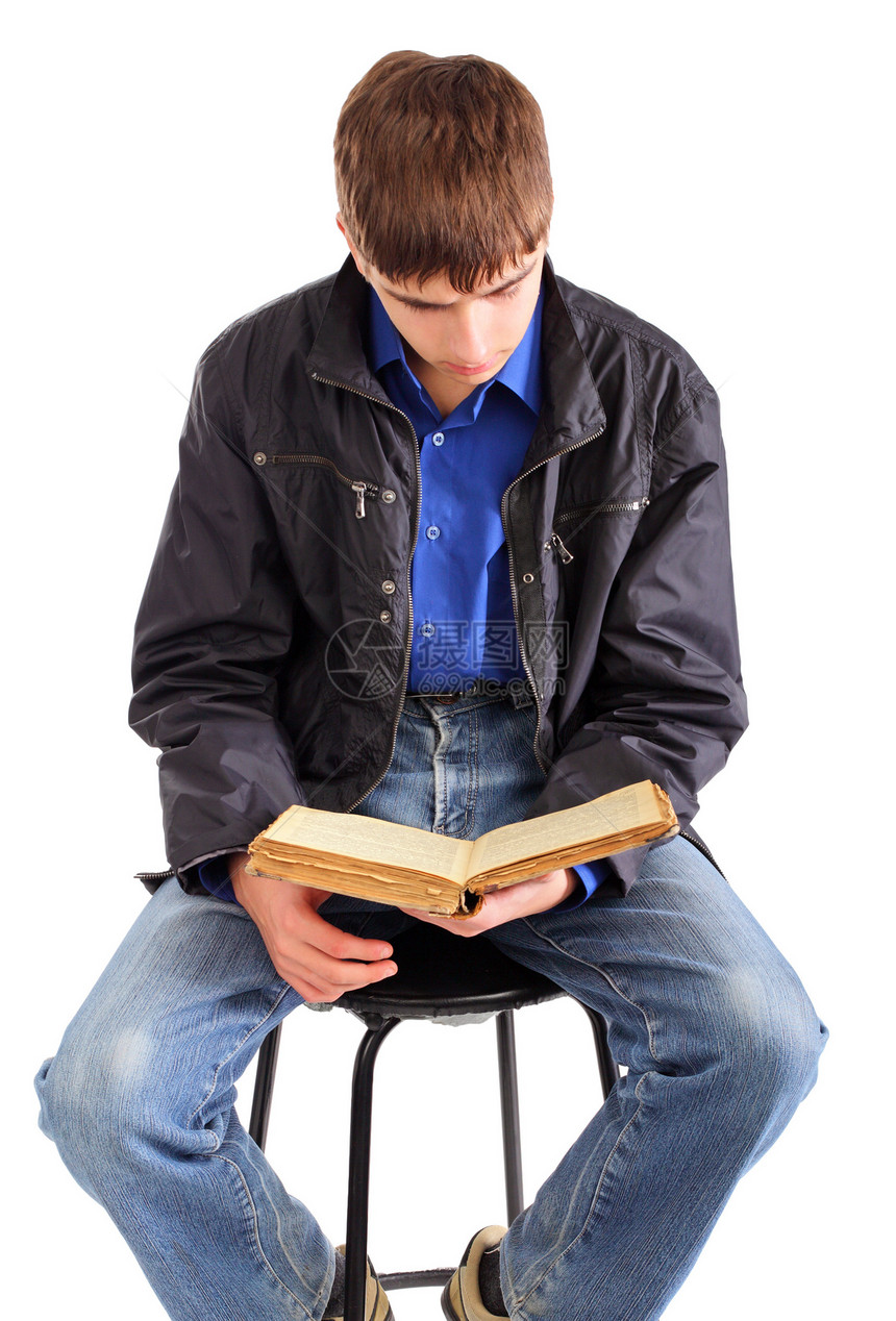 学生阅读书男性圣经手册阅读大部学习小说古董文化教育图片