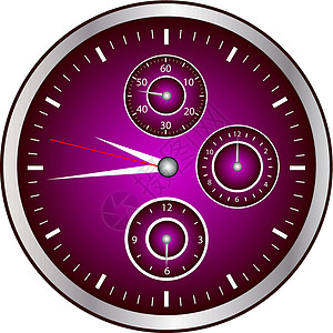 清超监视器小时半月形休息时间手表粉色指针盘子紫色背景图片