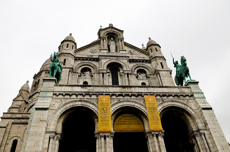 法国巴黎圣十字 法国巴黎教会旅游圣心吸引力假期旅行宗教背景图片