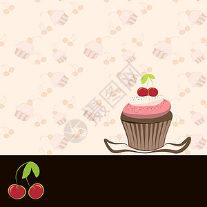樱桃蛋糕邀请卡生日水果红色食物漩涡甜点邀请函巧克力请柬蛋糕背景图片