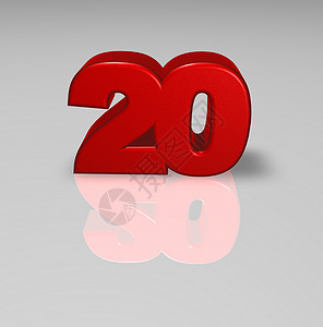 二十号数学红色数数周年生日插图纪念日背景图片