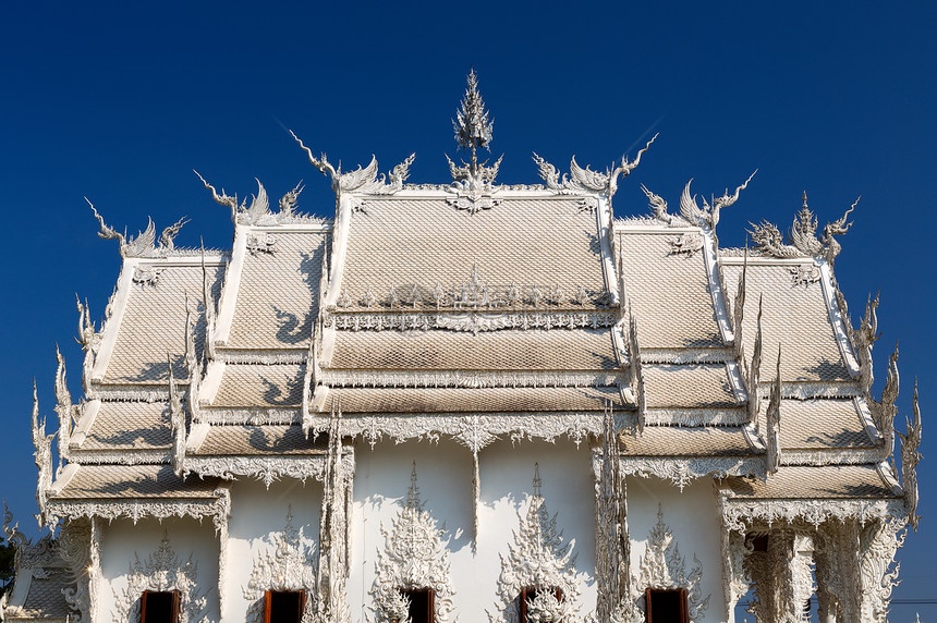 清迈白殿传统艺术雕塑旅游风格天空文化寺庙佛教徒工艺图片