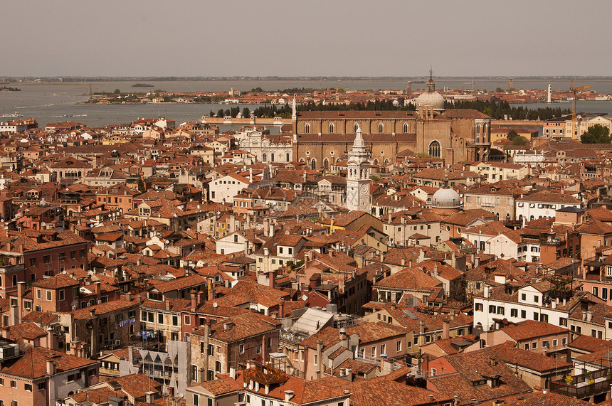 威尼斯市空中景象天空正方形地标建筑学天际历史景观全景教会文化图片