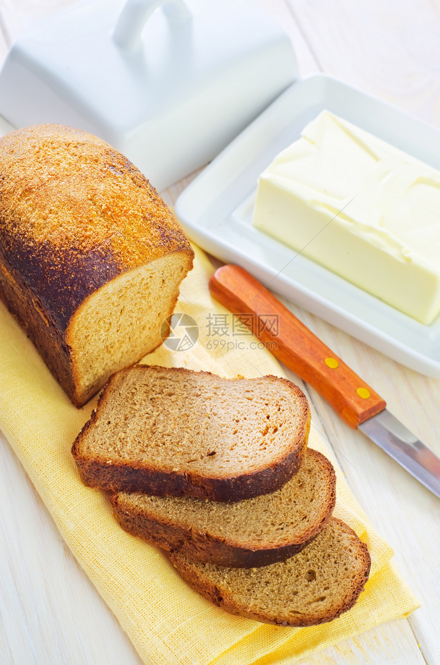 黄油和面包早餐食物盘子营养小麦味道化合物小吃吊具甜点图片