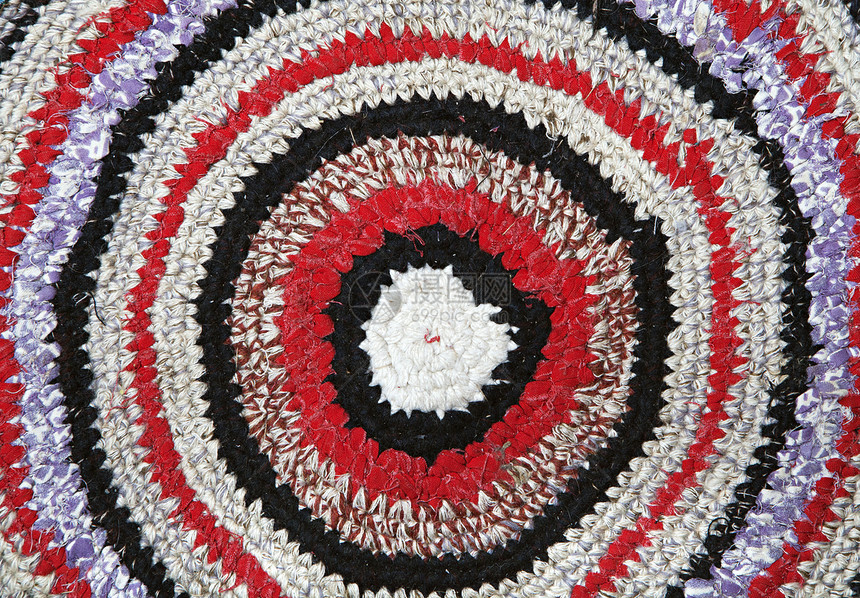 手制地毯针织手工工艺小地毯活力螺旋圆形水平材料手工业图片