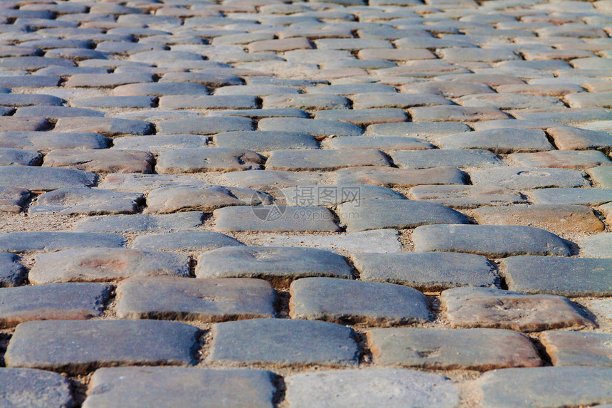 旧铺路花岗岩卵石街道岩石立方体大街车道材料正方形城市图片