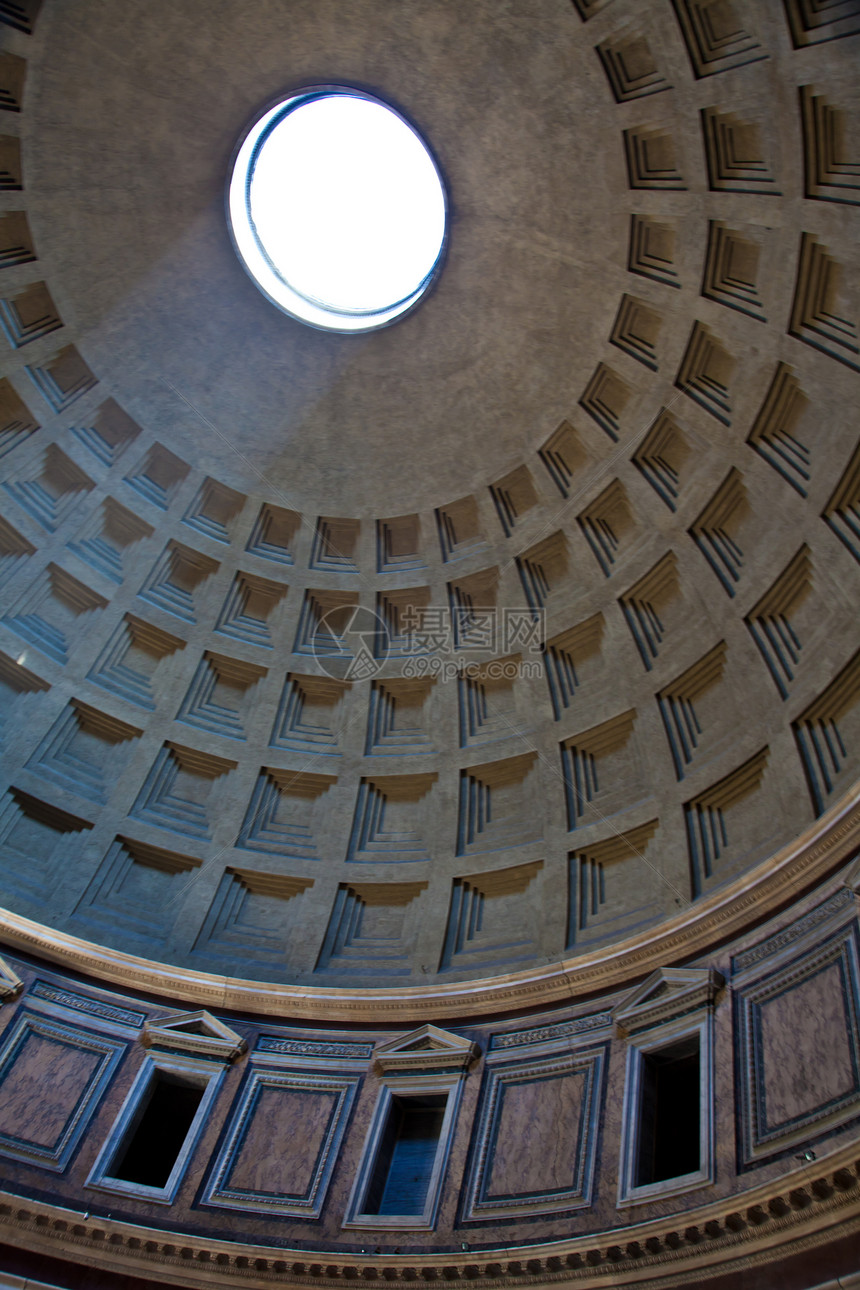 罗马万神殿圆顶天花板宗教射线大理石古董建筑石头历史性艺术图片