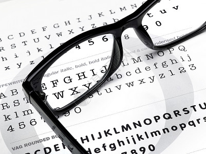 黑色眼镜框放大镜医生眼科手表光学数字测试笔记镜片眼睛扁豆背景