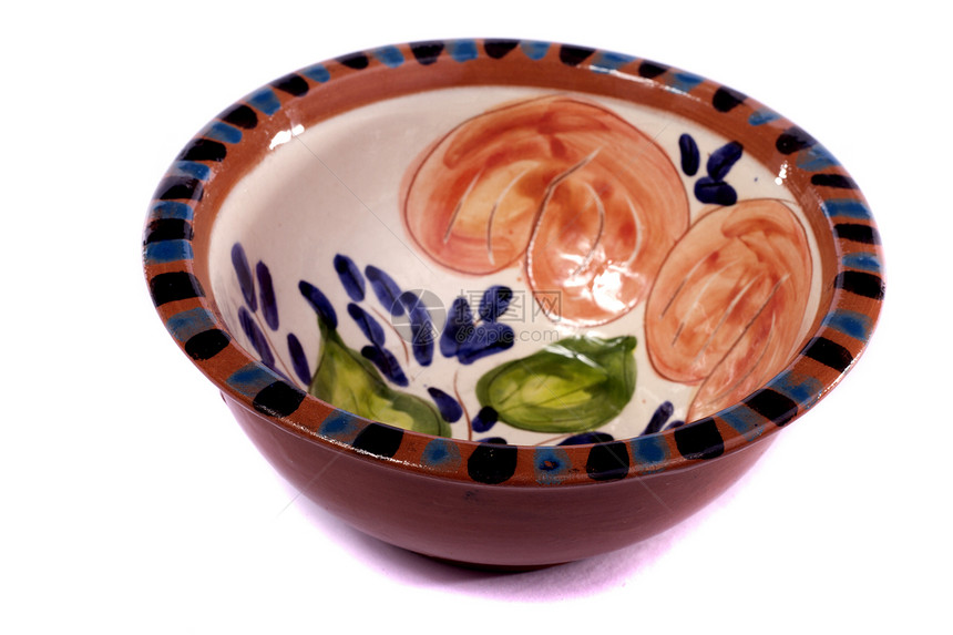 汤碗手工陶器厨具曲线工艺平底锅手绘祖母陶瓷制品图片