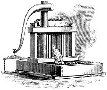 雕刻打磨Cider 磨坊老古代雕刻种子机器研磨榨汁机机械蚀刻果汁艺术艺术品插图插画