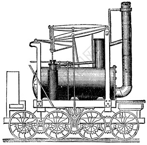 蒸汽火车比利·洛康蒂 古老的雕刻插画