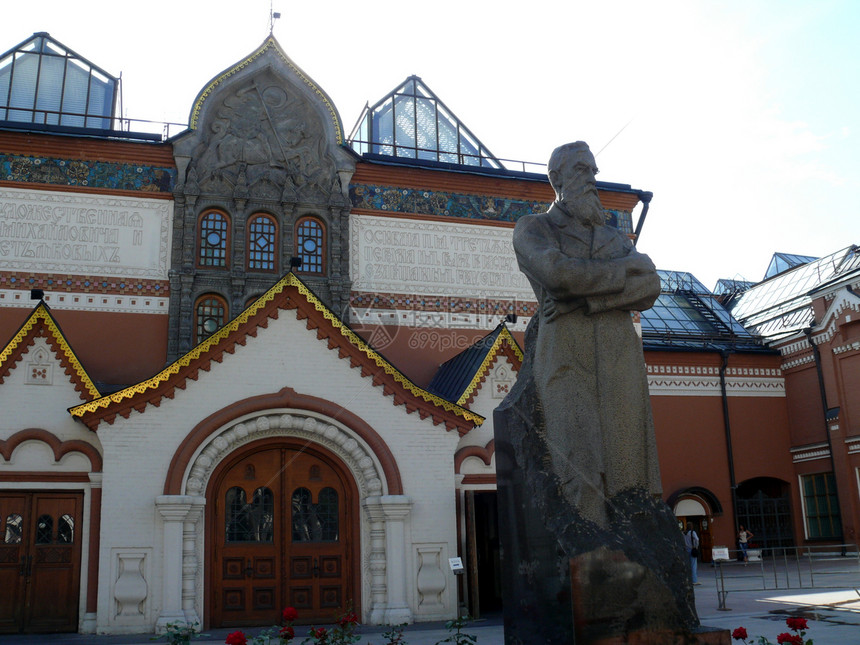 莫斯科画廊附近的Tretyakov纪念碑旅行首都正方形联盟入口中心城市博物馆建筑学画廊图片