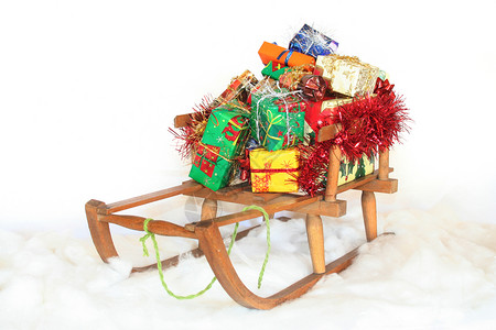 圣诞礼物礼物套餐情绪包装雪橇包装纸环形背景图片