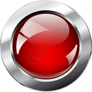 矢量说明红色球状和闪亮的抽象网络按钮背景图片