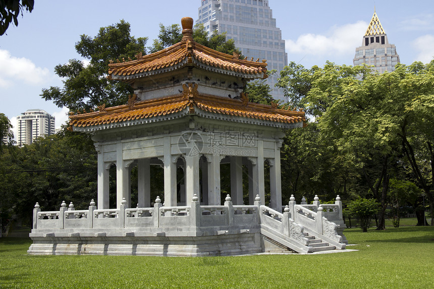 曼谷Lumphini公园中国展馆建筑寺庙地标文化城市图片