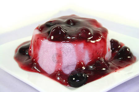 蓝莓甜甜点食品食物酸奶果味水果叶子服务盘子牛奶传单背景图片