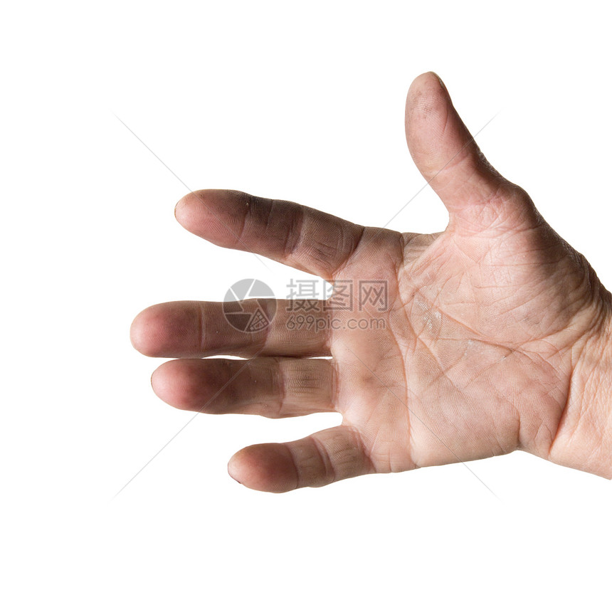 奶奶的手在白色背景上拇指祖母皱纹身体退休工作室棕榈女性老年手指图片