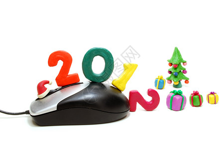 2012年计算机鼠标和礼品背景图片