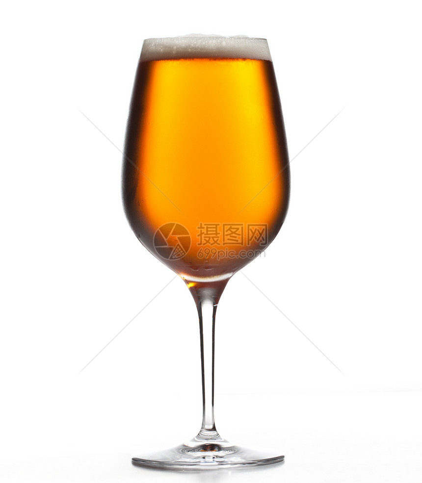 大啤酒杯冷冻伊帕冷藏高脚杯金子玻璃水分工作室寒意啤酒气泡图片