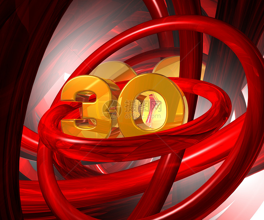 金色 30金属技术庆典禧年纪念日周年生日数学反射插图图片