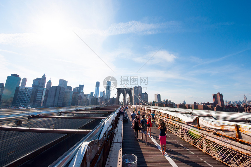 纽约市布鲁克林桥观光旅行市中心地标建筑旅游图片