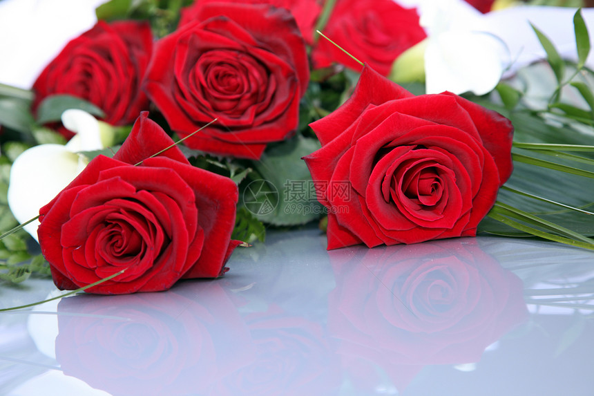 红玫瑰的浪漫花束图片
