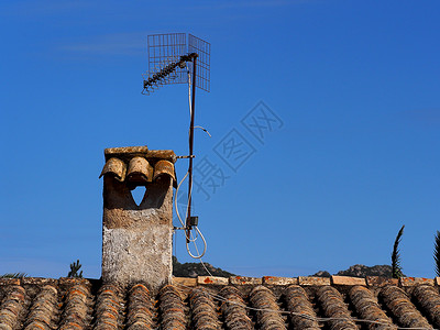烟囱天空晶石房子瓷砖建筑学建造信号壁炉乡村陶瓷背景图片
