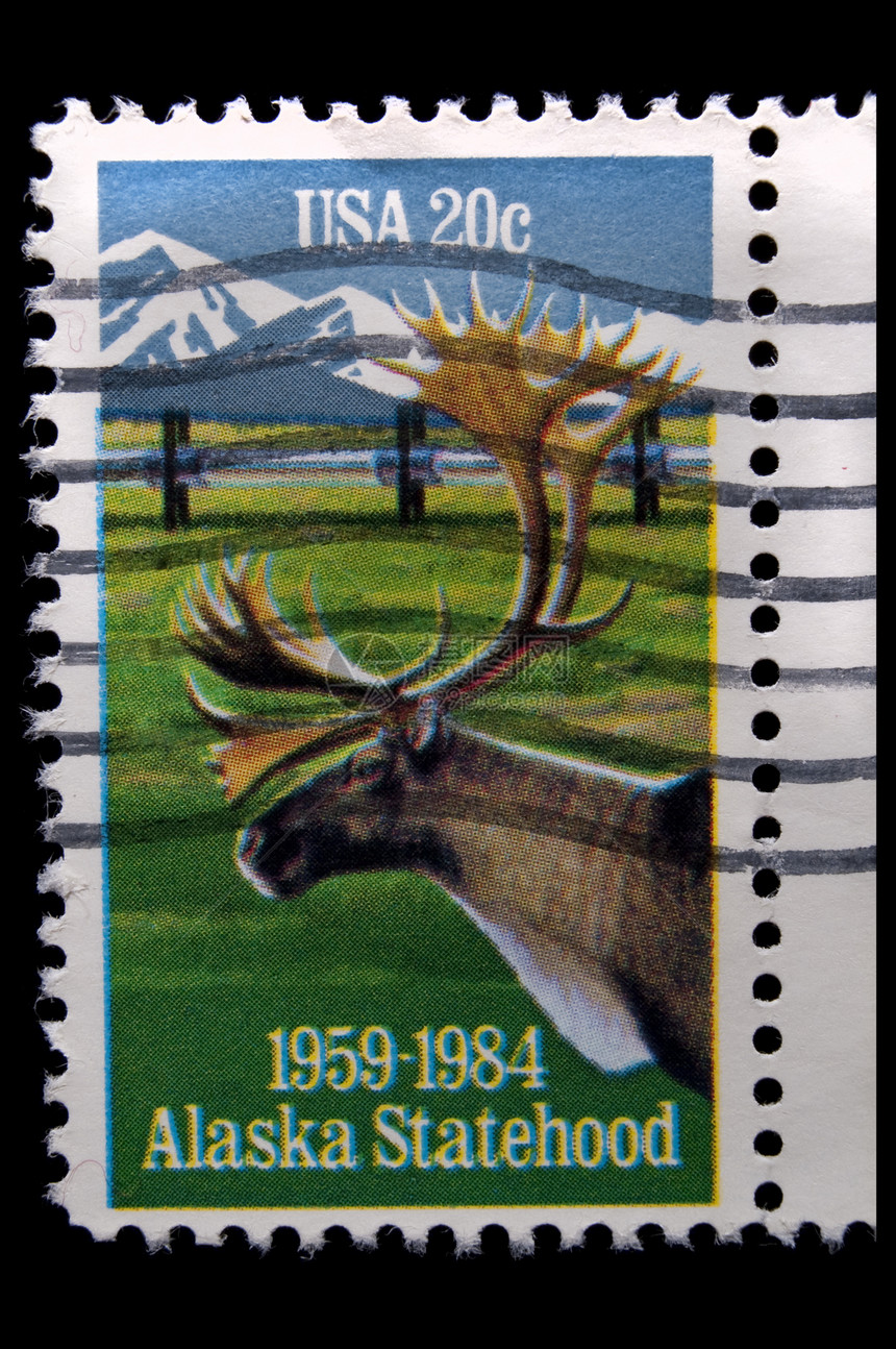 复古美国纪念邮票邮政邮件服务山脉驼鹿意义国家图片