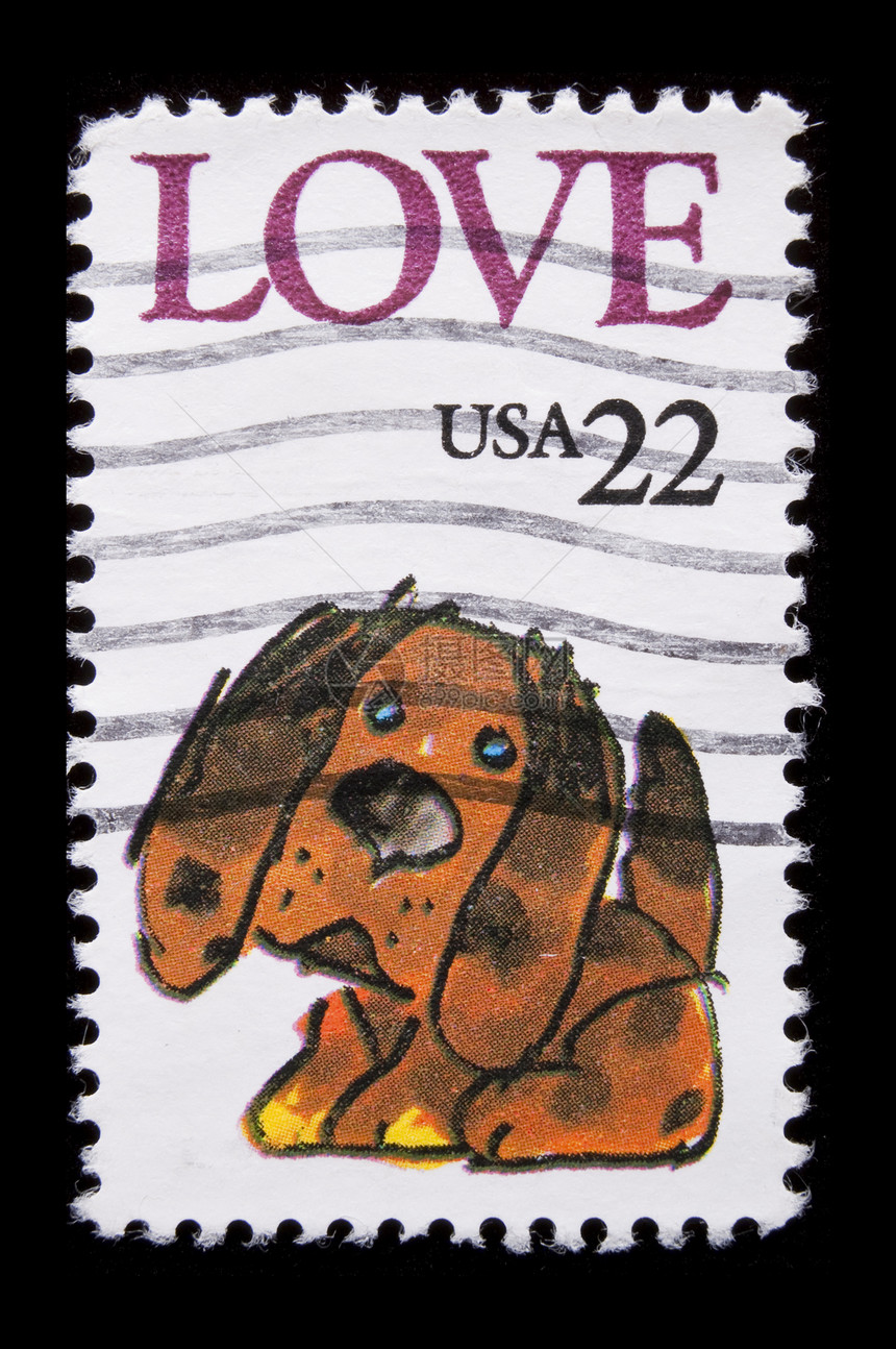 复古美国纪念邮票服务小狗国家邮政卡通片邮件意义图片