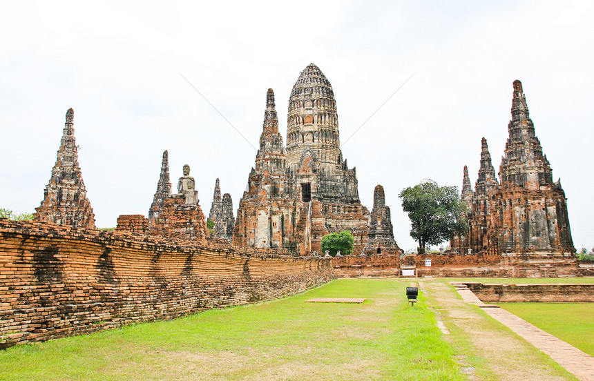 寺庙 泰国Ayutthaya历史公园地标考古学古玩历史性宗教废墟艺术宝塔建筑学古董图片