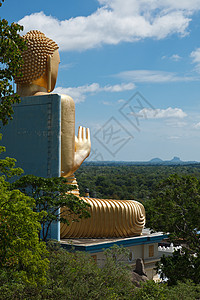 金佛金子佛教徒寺庙金殿雕像背景图片
