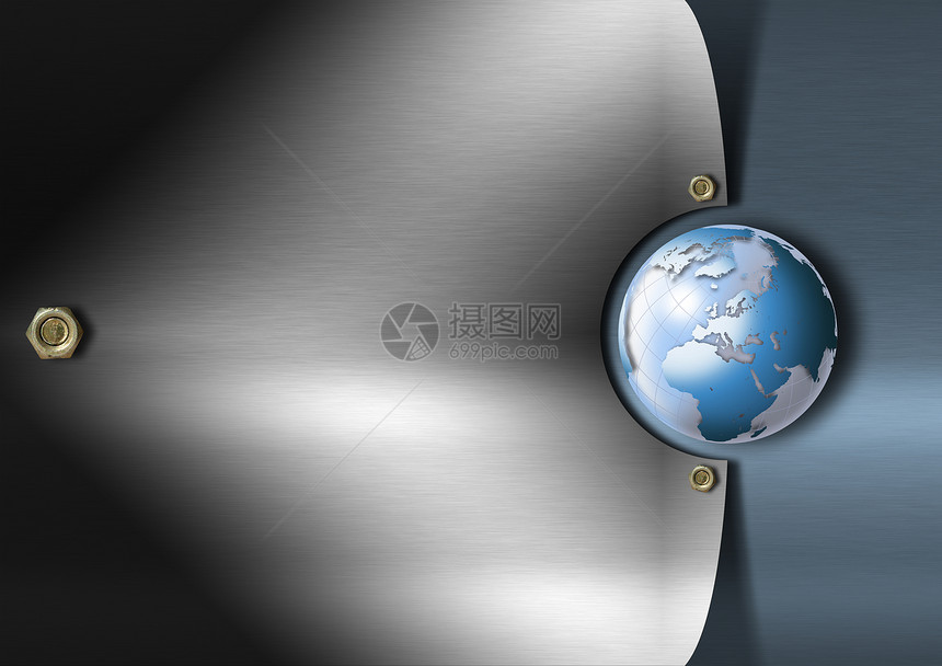 B 蓝金属和金属业务背景地球合金螺栓床单艺术营销蓝色插图行星公司图片