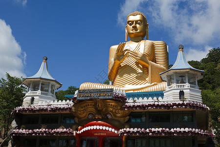 金佛寺庙佛教徒金殿雕像金子背景图片