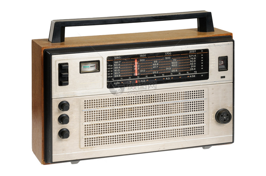 旧式老式复古收音台车站娱乐古董电子产品按钮频率广播电气短波技术图片