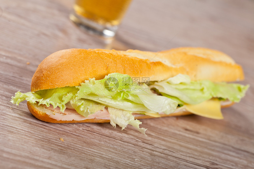 桑威奇沙拉饮食面包食物火腿图片