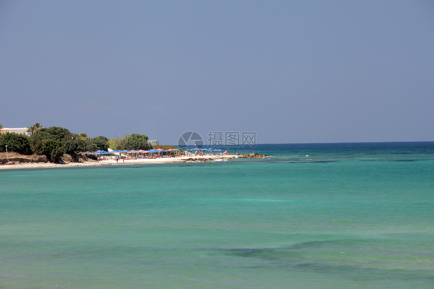 科斯岛马斯蒂沙里海滩遮阳伞假期乳香冲浪酒馆晒黑风帆游艇雨伞海岸图片