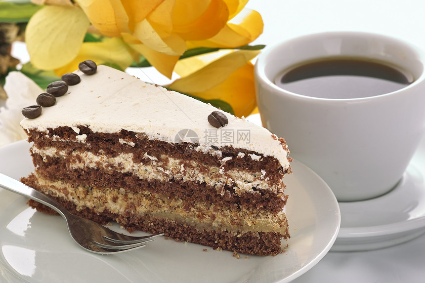 奶油蛋糕盘子咖啡板甜点花朵杯子蛋糕盖图片